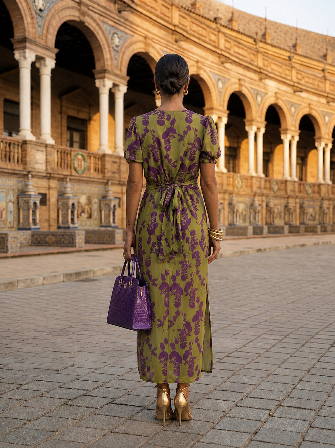 Maxi Floral Dress with Fluid Fall