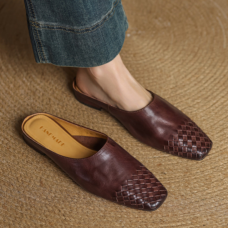 Genuine Leather Mules Viola