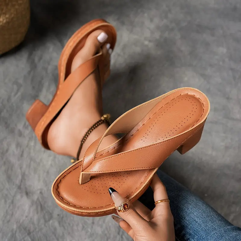 ALLEGRA | High Heeled Flip Flops for Natural Lift and Summer Elegance