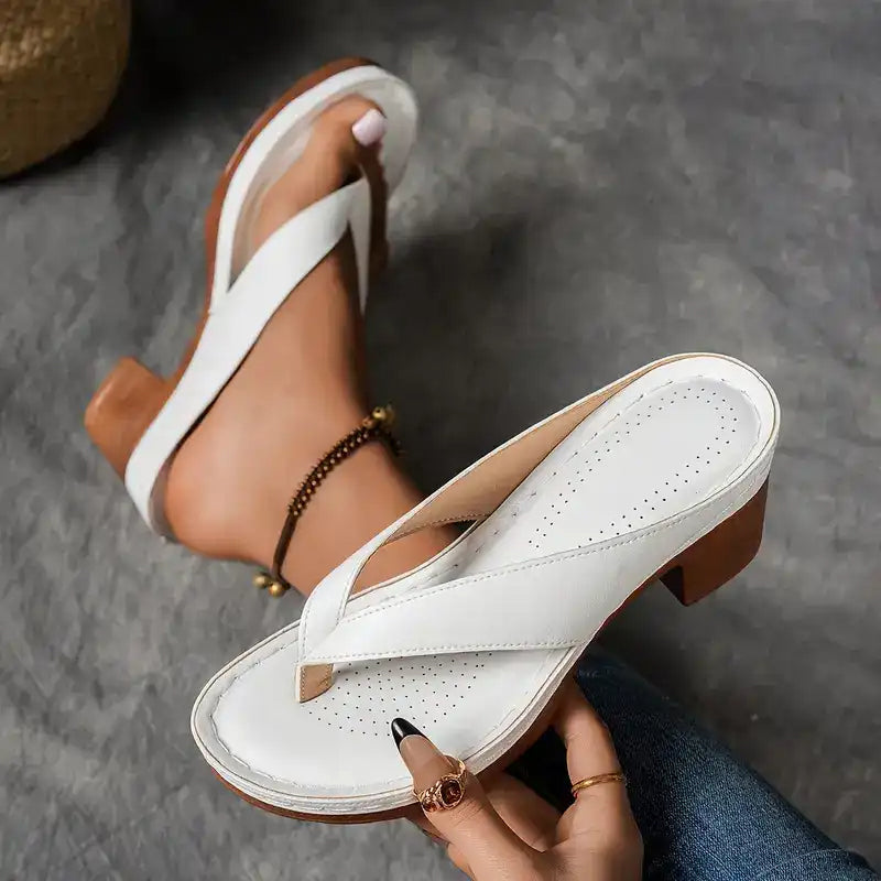 ALLEGRA | High Heeled Flip Flops for Natural Lift and Summer Elegance