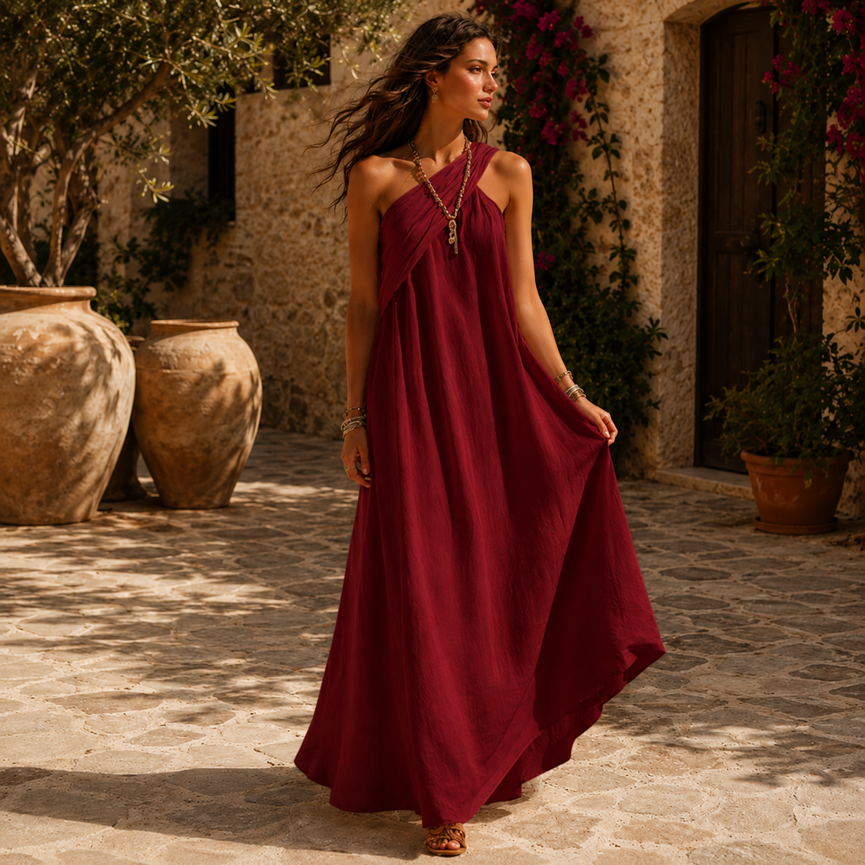 HARPER | Flowy Boho Maxi Dress for Effortless Vacation Style