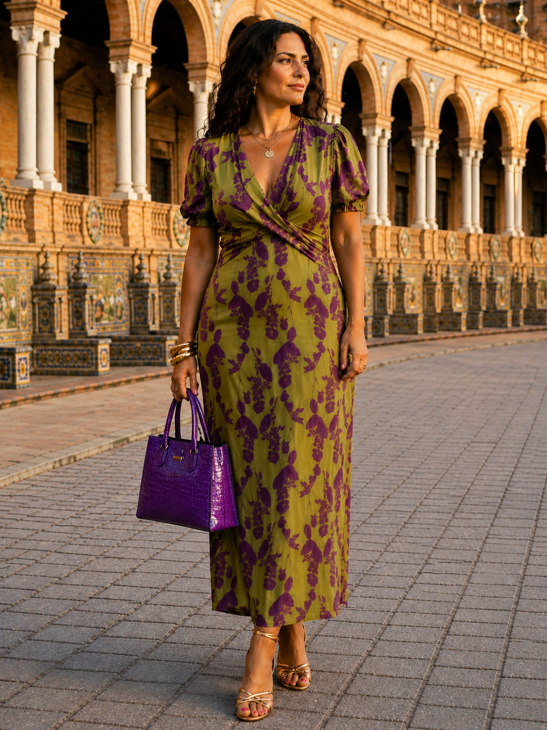 Maxi Floral Dress with Fluid Fall