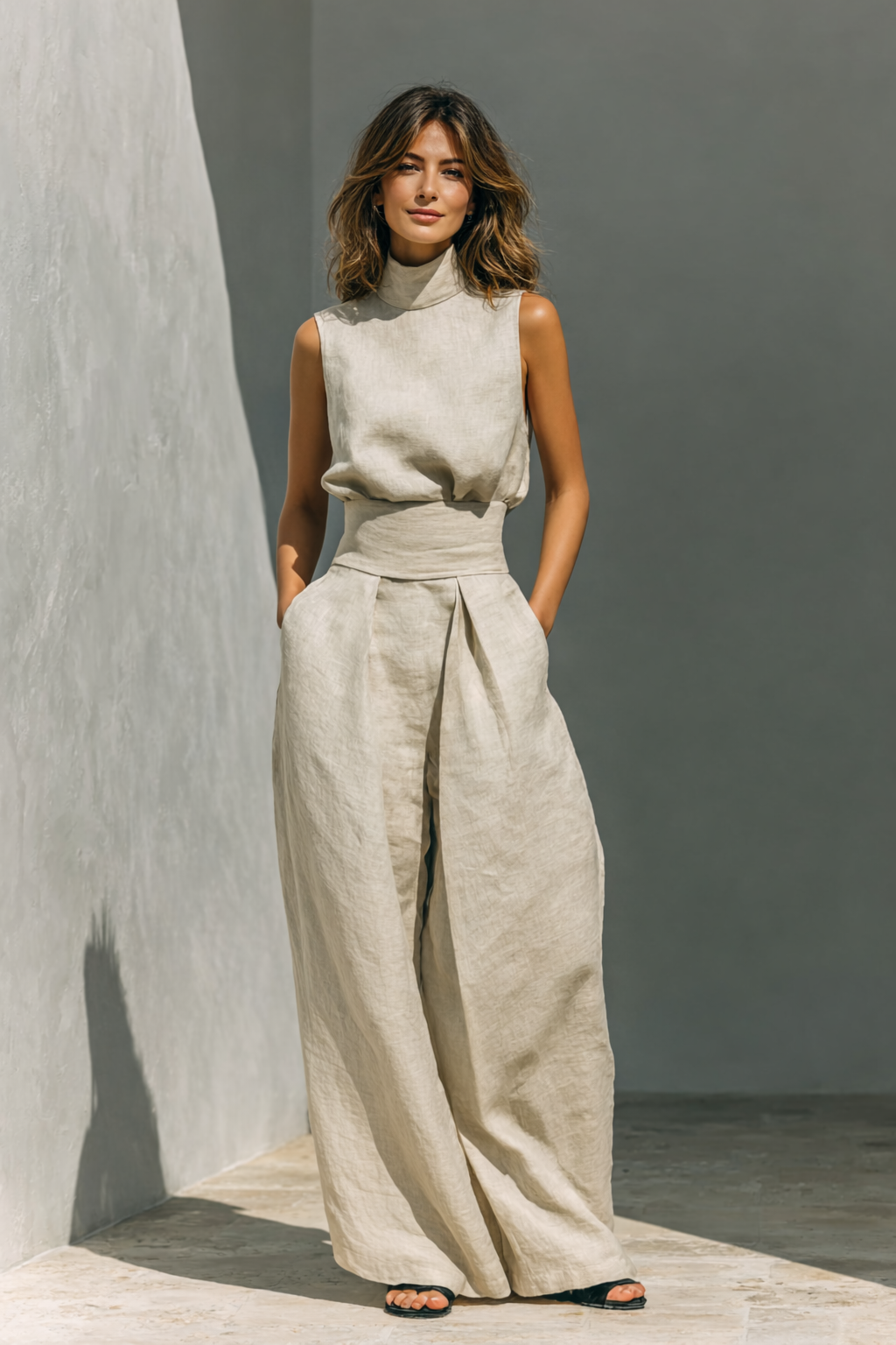 SKYLAR | Minimalist Mock-Neck Set for Effortless Summer Elegance