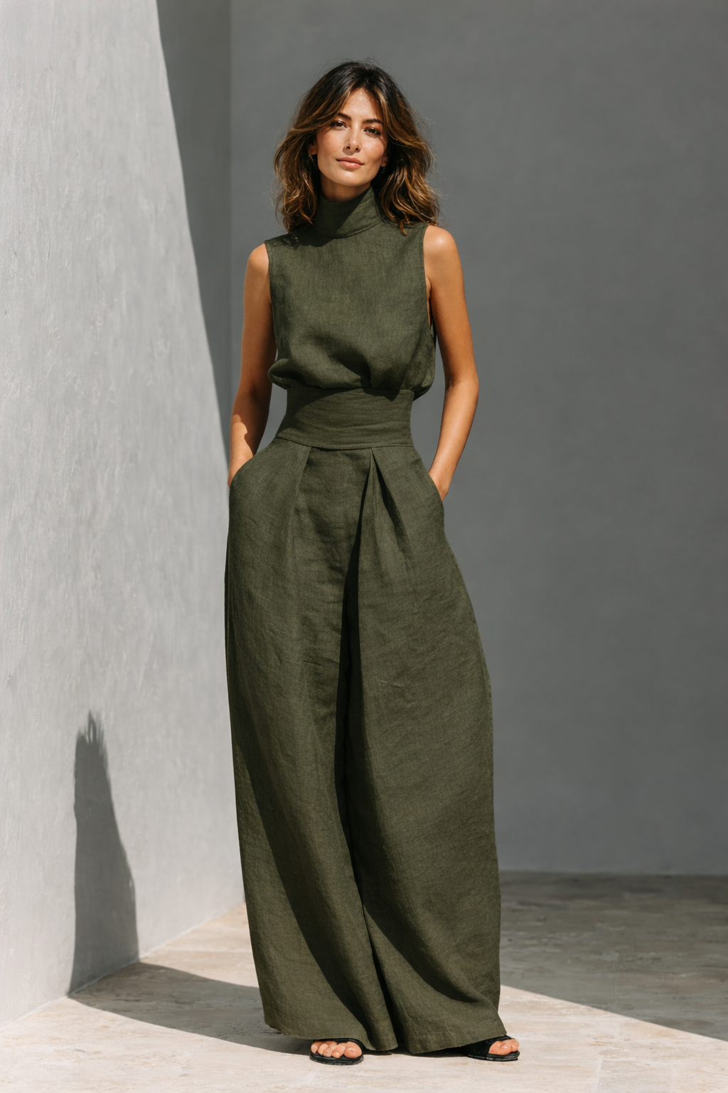 SKYLAR | Minimalist Mock-Neck Set for Effortless Summer Elegance
