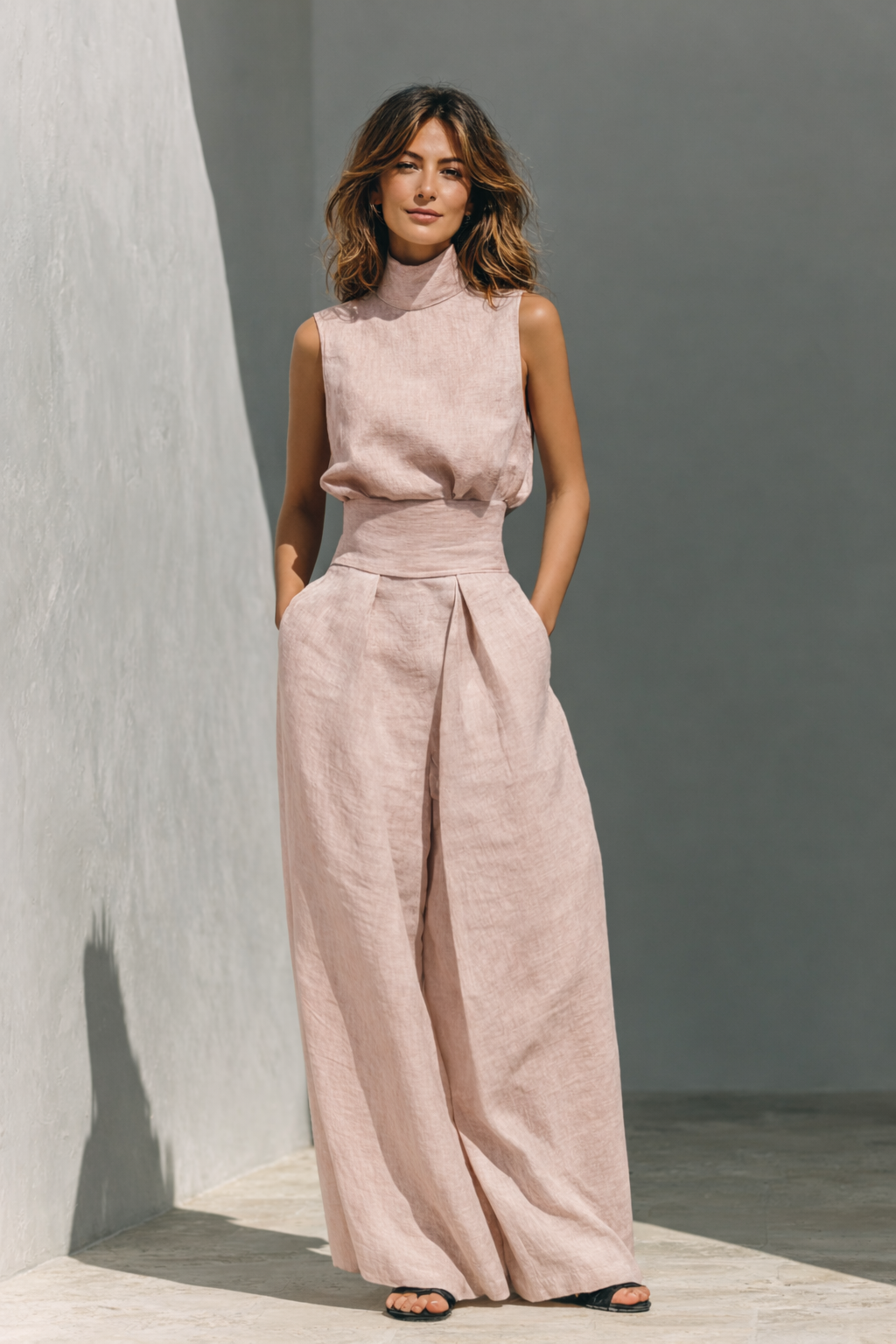 SKYLAR | Minimalist Mock-Neck Set for Effortless Summer Elegance