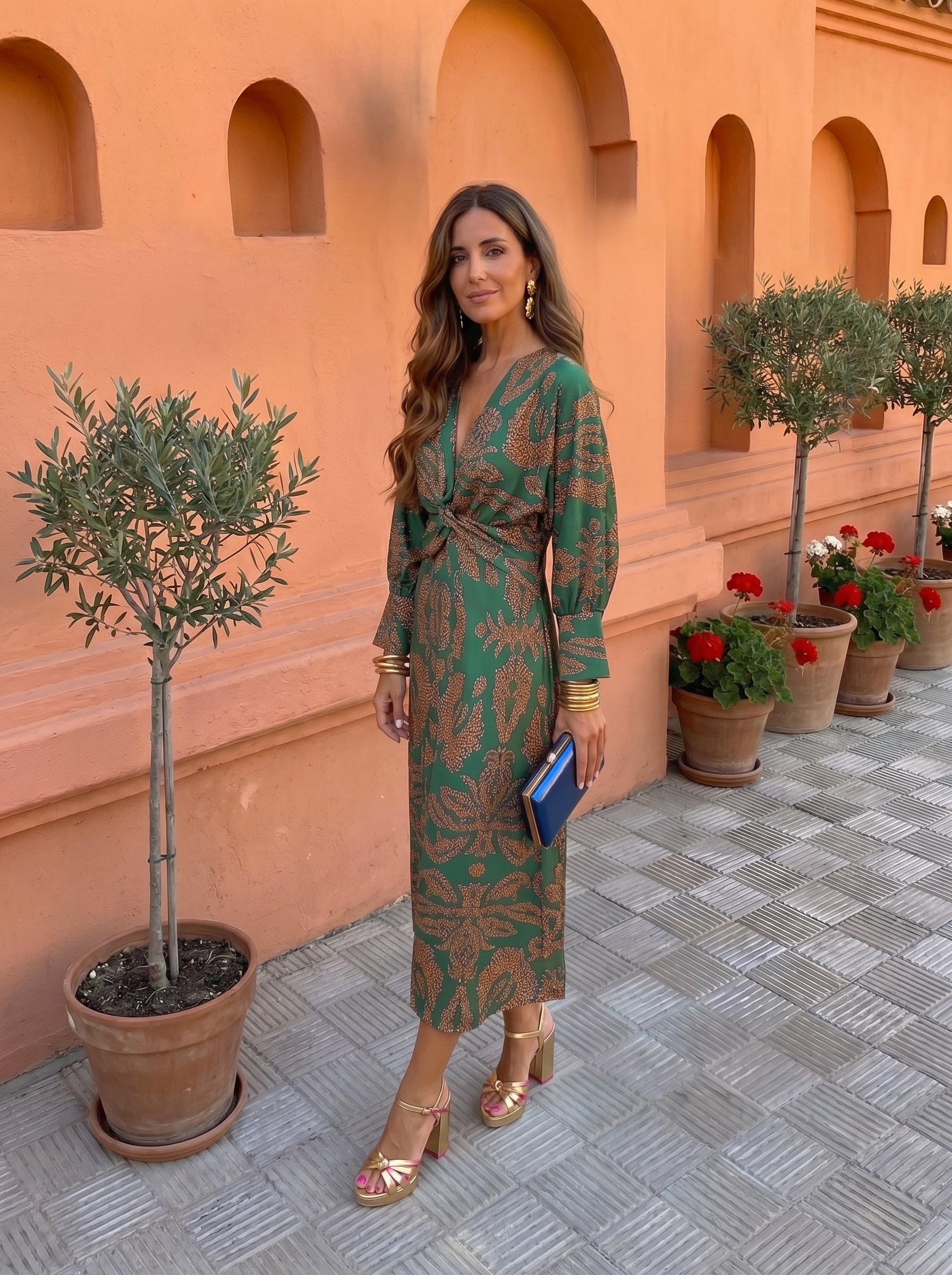 Midi dress with print