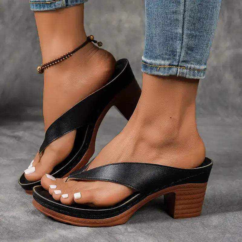 ALLEGRA | High Heeled Flip Flops for Natural Lift and Summer Elegance