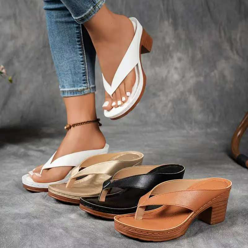ALLEGRA | High Heeled Flip Flops for Natural Lift and Summer Elegance