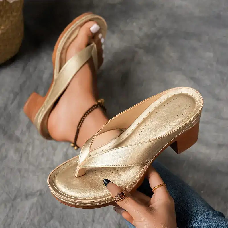 ALLEGRA | High Heeled Flip Flops for Natural Lift and Summer Elegance